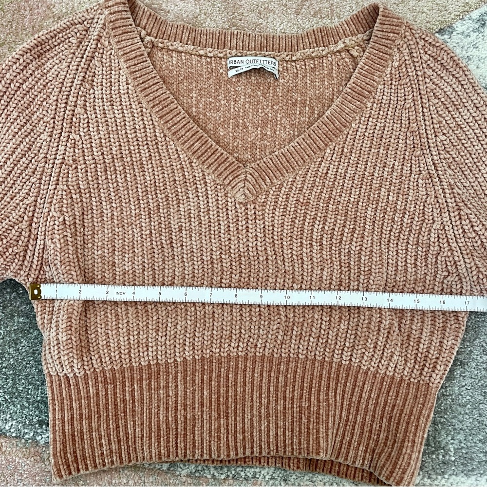 Urban Outfitters Chenille Crop V-Neck Sweater